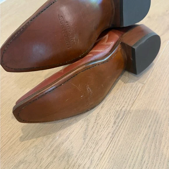 NWT Lucchese Tan Leather Cowboy Boots - Picture 5 of 6